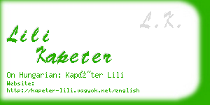 lili kapeter business card